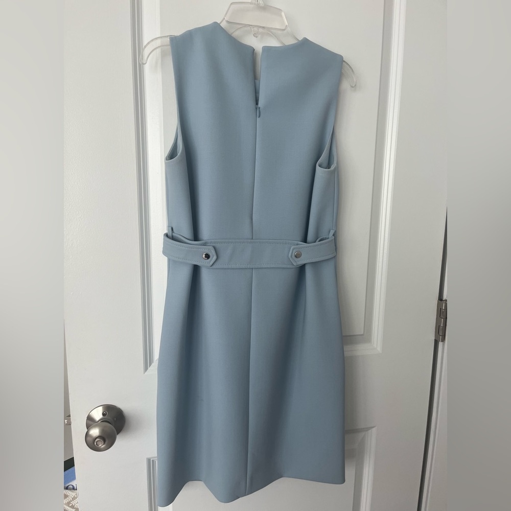 Theory Light Blue Wool Shift Dress Pockets size 0